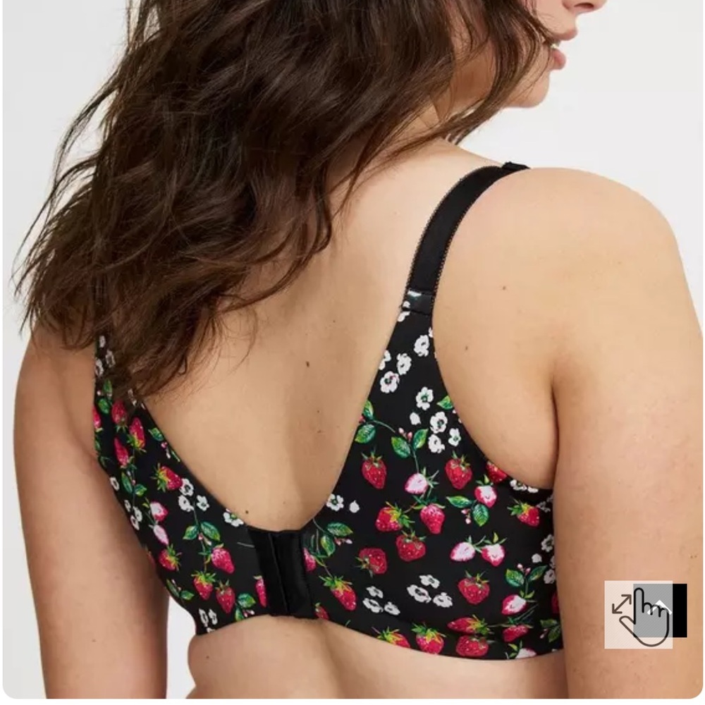 TORRID Women’s Perfect T-Shirt Bra Strawberry Bloom Rich Black Size 38DDD - Picture 6 of 10